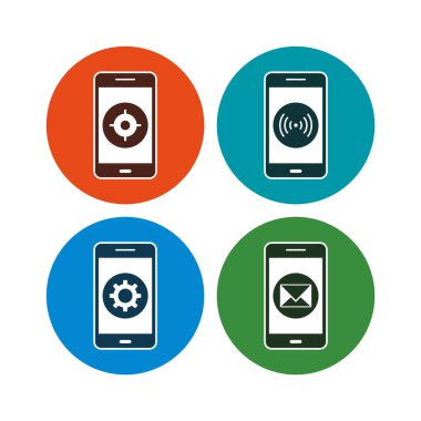 Kişisel ve ticari kullanım için 4 simge mobil uygulaması...