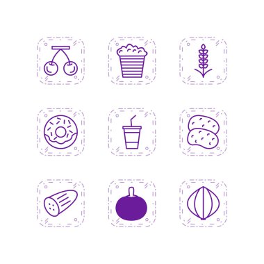 Kişisel ve ticari kullanım için 9 Simge Yiyecek...