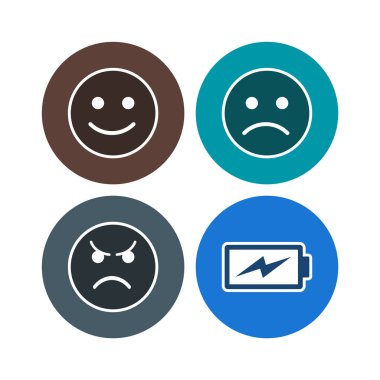 4 Evrensel Simge Sayfası Beyaz Arkaplanda İzole Edildi...