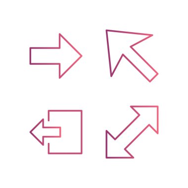 Beyaz Arkaplan Vektörü İzole Edilmiş Elementler üzerinde 4 temel öge seti Simgesi...