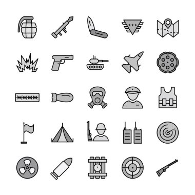 Kişisel ve ticari kullanım için 25 Simge Askeri...