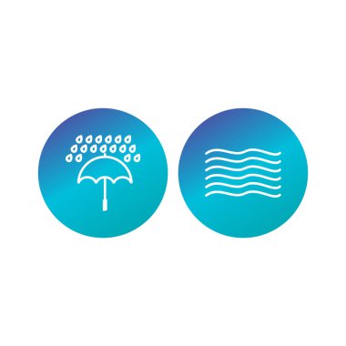 Beyaz Arkaplan Vektörü İzole Edilmiş Elementler Üzerine 2 Hava Durumu Simgesi Ayarları...