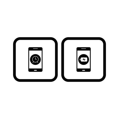 Beyaz Arkaplanda İzole edilmiş 2 mobil uygulama Simgesi Simgesi...