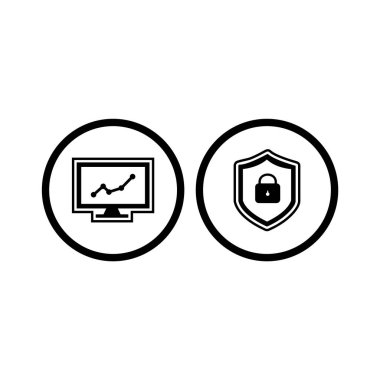 Beyaz Arkaplan Vektörü İzole Edilmiş Elementler Üzerine 2 iş simgesi kümesi...