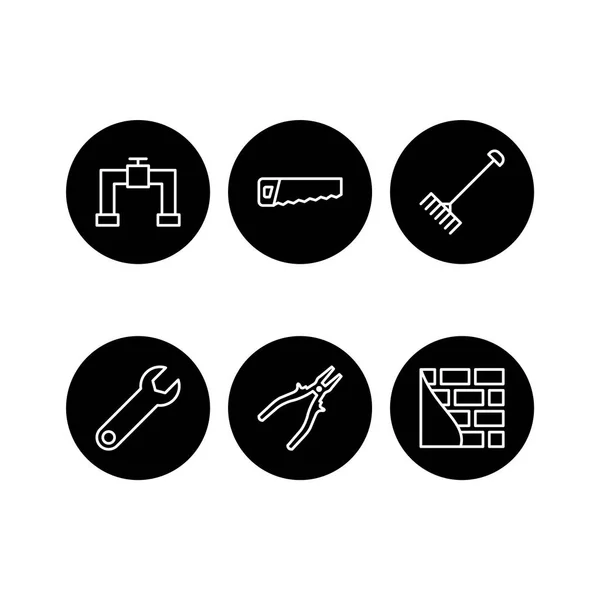 Set Iconos Construcción Sobre Fondo Blanco Vector Elementos Aislados — Vector de stock