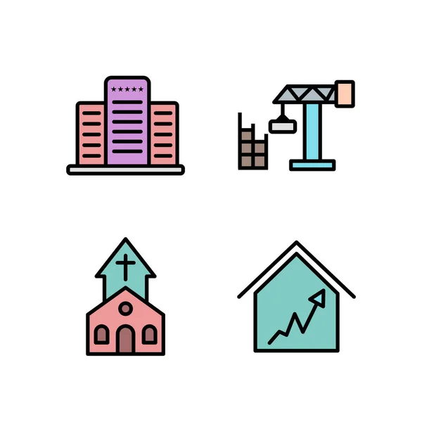 Icon Set Real Estate Personal Commercial Use — Stock Vector