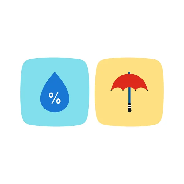 Set Weather Icons Isolated White Background — Stock Vector