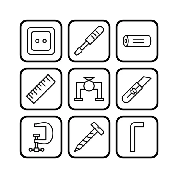 Conjunto Construcción Iconos Para Uso Personal Comercial — Vector de stock