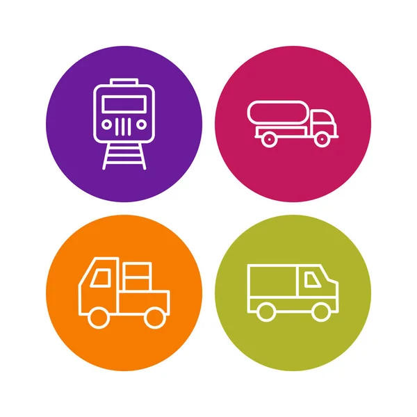 Conjunto Iconos Transporte Para Uso Personal Comercial — Vector de stock