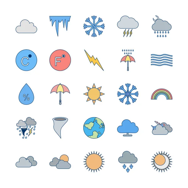 Icon Set Weather Personal Commercial Use — Stock Vector