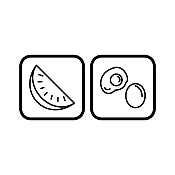 Пищевые Иконки Личного Коммерческого Использования — стоковый вектор