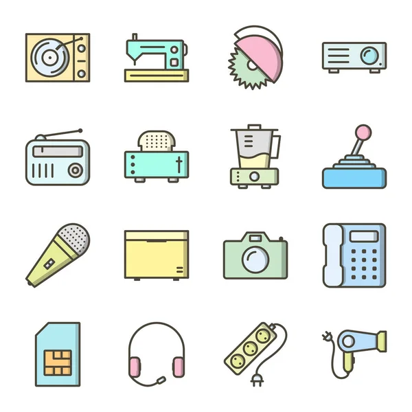 Icon Set Electronic Devices Personal Commercial Use — Stock Vector