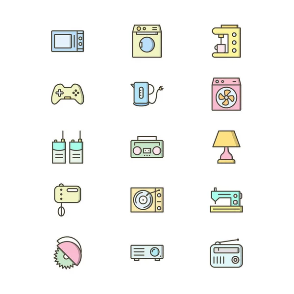 Icono Conjunto Dispositivos Electrónicos Para Uso Personal Comercial — Vector de stock