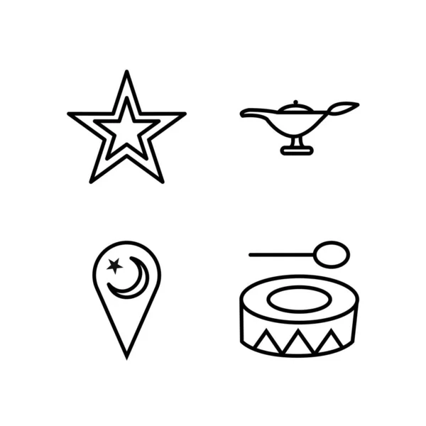 Set Iconos Ramadán Para Uso Personal Comercial — Archivo Imágenes Vectoriales