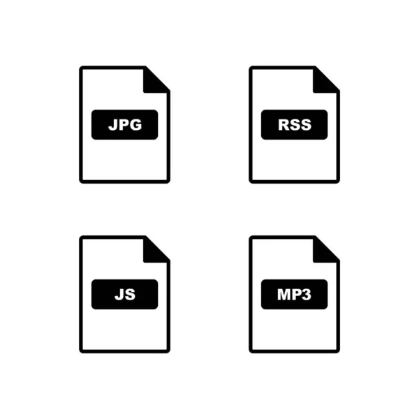 4個人用および商業用のファイル形式のアイコンセット — ストックベクタ