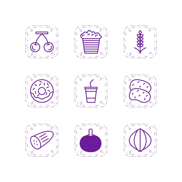 Kişisel ve ticari kullanım için 9 Simge Yiyecek...