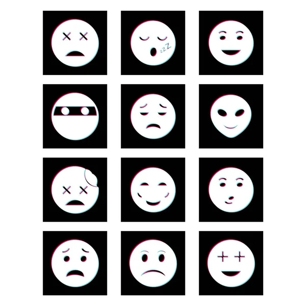 Emoji Icônes Feuille Isolée Sur Fond Blanc — Image vectorielle