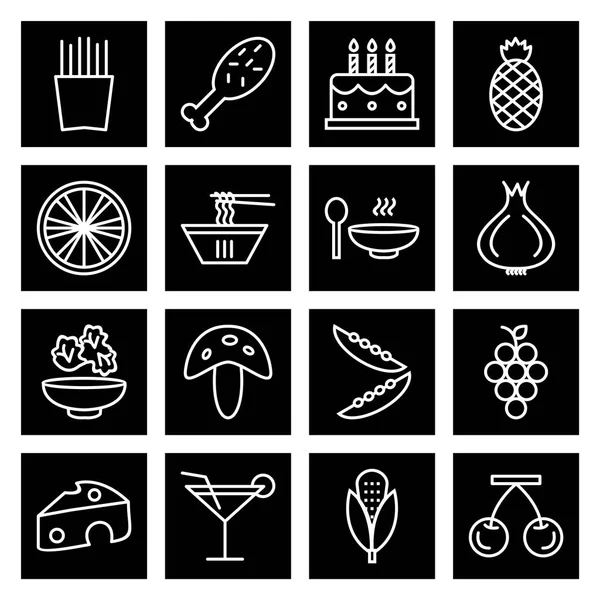 16套个人及商业用途的离子交换食物 — 图库矢量图片