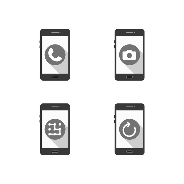 Applications Mobiles Icônes Pour Usage Personnel Commercial — Image vectorielle