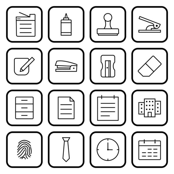 16 Офисных иконок Лист Изолированный на белом фоне
...