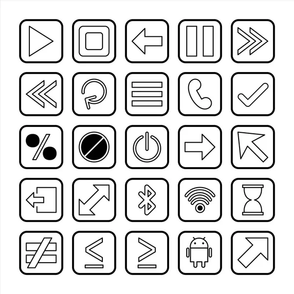 Set Von Basiselementen Symbole Isoliert Auf Weißem Hintergrund — Stockvektor