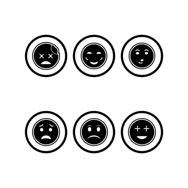 Set Emoji Symbole Isoliert Auf Weißem Hintergrund — Stockvektor