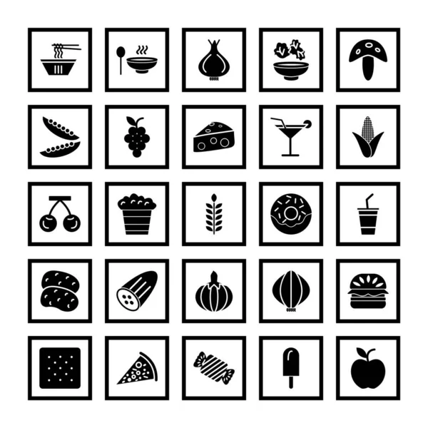 个人和商业用途的一套离子交换食品 — 图库矢量图片