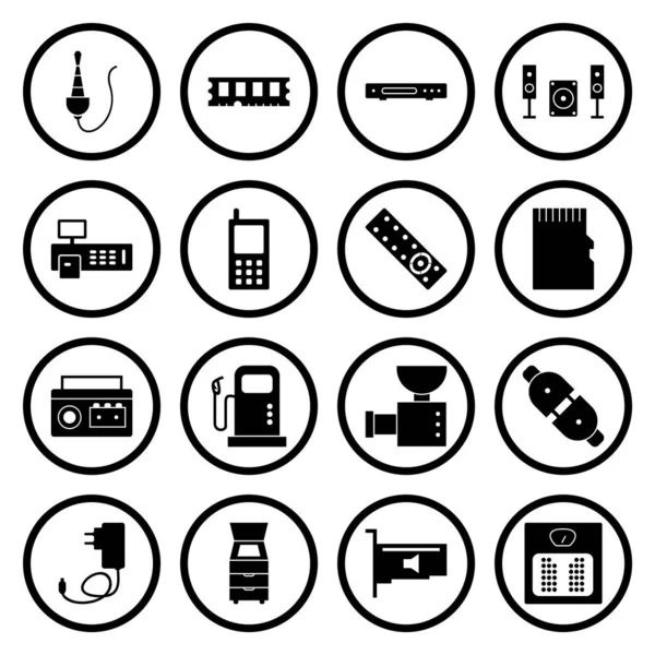 Conjunto Dispositivos Electrónicos Iconos Sobre Fondo Blanco Vector Elementos Aislados — Vector de stock
