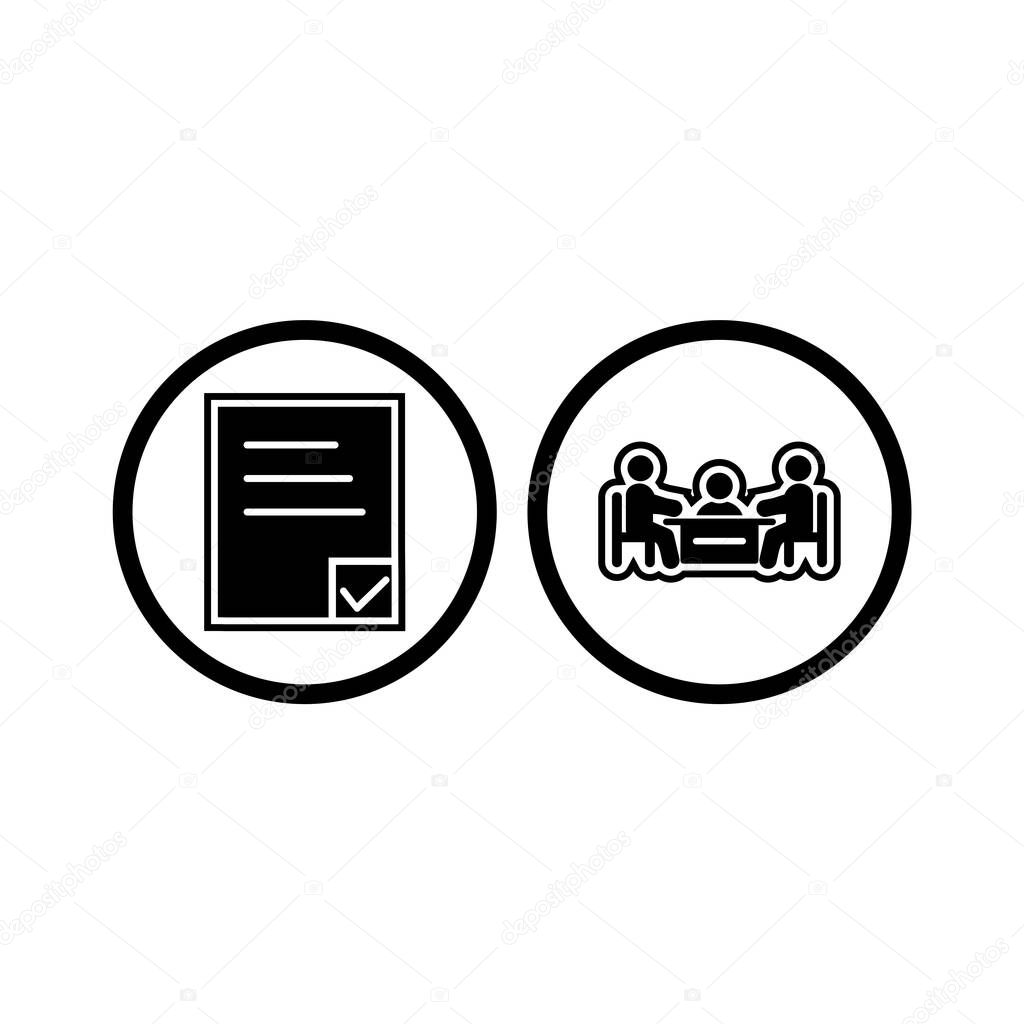 Set of 2 business Icons on White Background Vector Isolated Elements