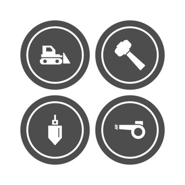 Beyaz Arkaplanda 4 Yapılandırma Simgesi İzole Edildi...