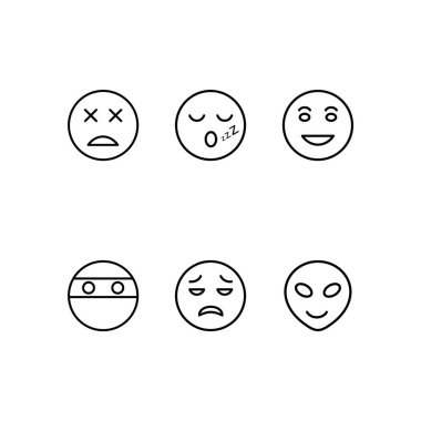 Kişisel ve ticari kullanım için 6 simge emojisi...