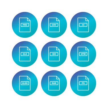 Kişisel ve Ticari Kullanım için 9 dosya biçimi Simgesi...