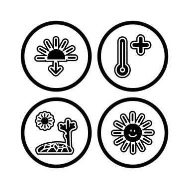 4 Hava Simgesi Sayfası Beyaz Arkaplanda İzole Edildi...