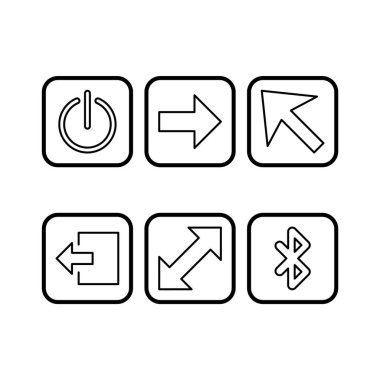 Beyaz Arkaplan Vektörü İzole Edilmiş Elementler üzerine 6 temel element seti Simgesi...