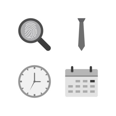 4 Ofis Simgeleri Sayfası Beyaz Arkaplanda İzole Edildi...