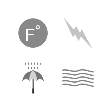 4 Hava Simgesi Sayfası Beyaz Arkaplanda İzole Edildi...