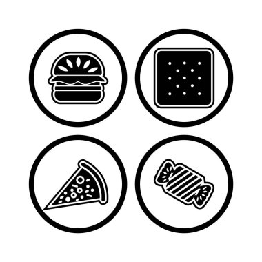 Kişisel ve ticari kullanım için 4 Simge Yiyecek...