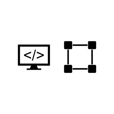 Beyaz Arkaplan Vektörü İzole Edilmiş Elementler Üzerine İki Evrensel Simge Kümesi...