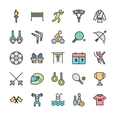 Kişisel ve iletişim için spor ve oyun simgesi...