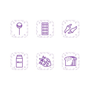 Kişisel ve ticari kullanım için 6 Simge Yiyecek...