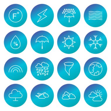 Kişisel ve Ticari Kullanım İçin 16 Hava Durumu Simgesi...