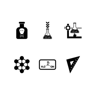 Beyaz Arkaplan Vektörü İzole Edilmiş Elementler Üzerine 6 Eğitim Simgesi...