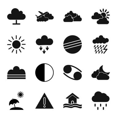 Kişisel ve Ticari Kullanım İçin 16 Hava Durumu Simgesi...
