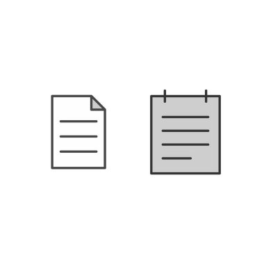 Beyaz arkaplanda 2 ofis simgesi izole edildi...