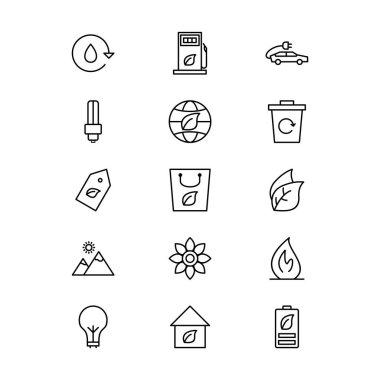 Kişisel ve ticari kullanım için 15 ikon eko...