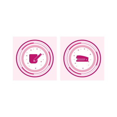 2 Ofis Simgesi Sayfası Beyaz Arkaplanda İzole Edildi...