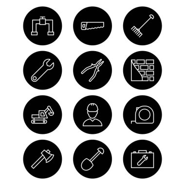 Beyaz Arkaplanda İzole Edilmiş 12 Yapılandırma Simgesi...