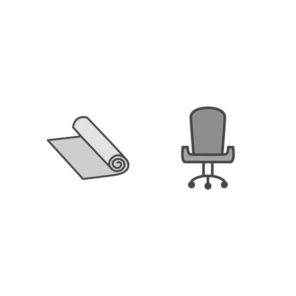 2套在白色背景上孤立的办公室图标 — 图库矢量图片