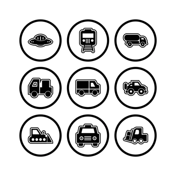 Serie Icone Trasporto Uso Personale Commerciale — Vettoriale Stock