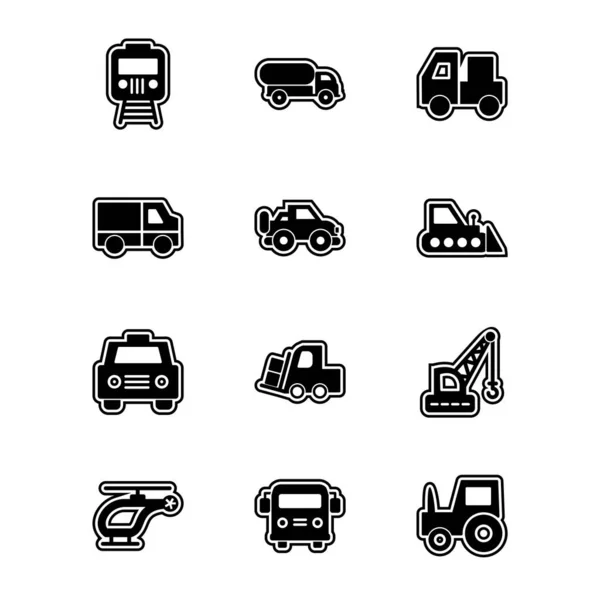 Icon Set Transport Personal Commercial Use — стоковый вектор